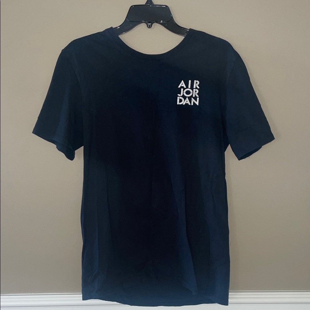 Jordan Men's Black Tee with Gray Air Jordan Print